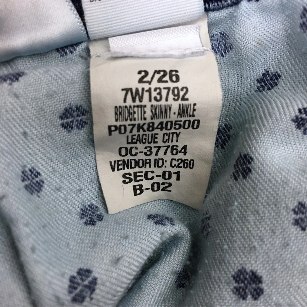 LUCKY BRAND Jeans Bridgette Skinny Ankle Candiani Denim Fabric Milan Size 2 / 26